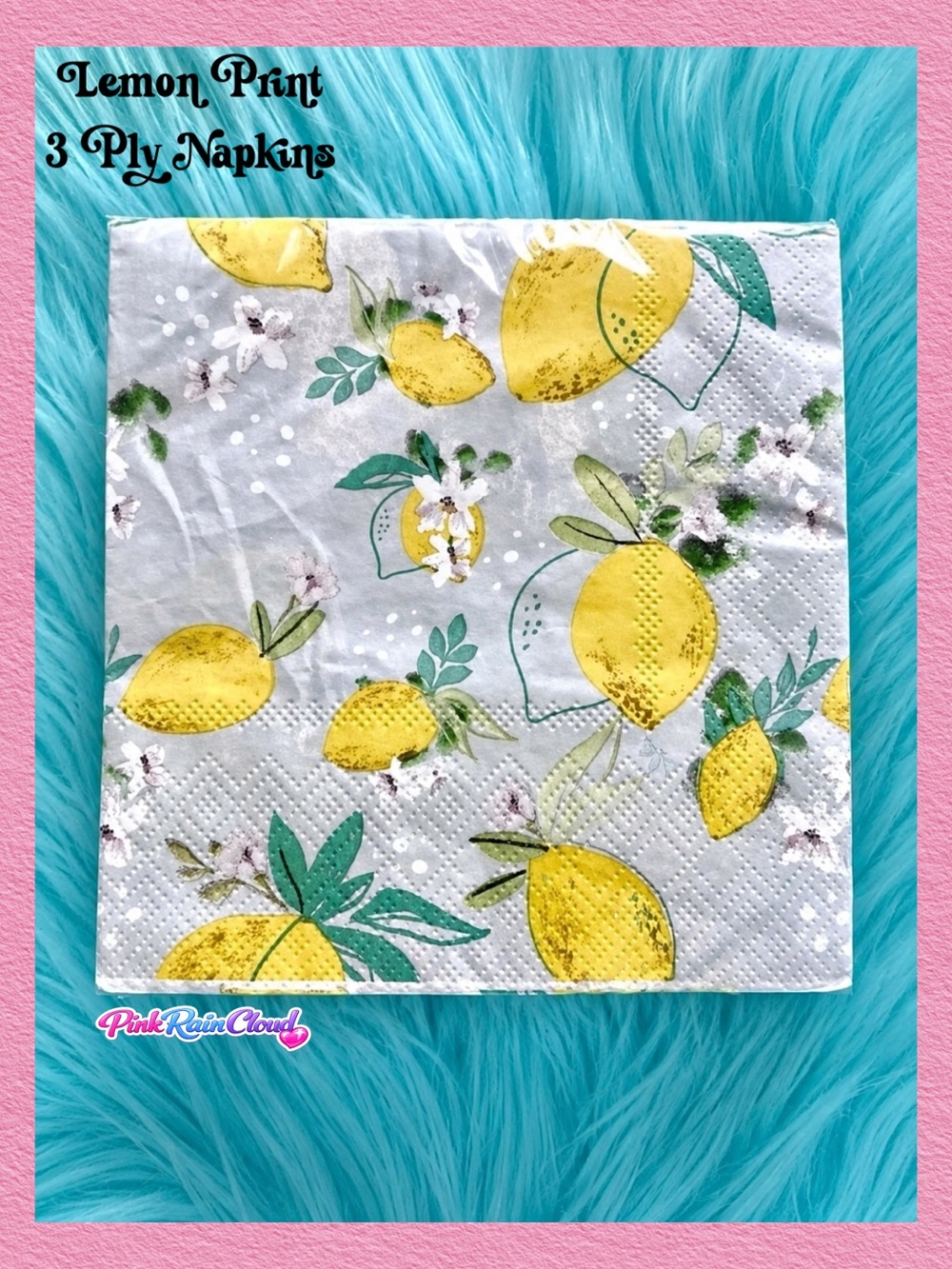 Mara-Mi Lemon Print Napkins 3-Ply 40 Count Party Decor